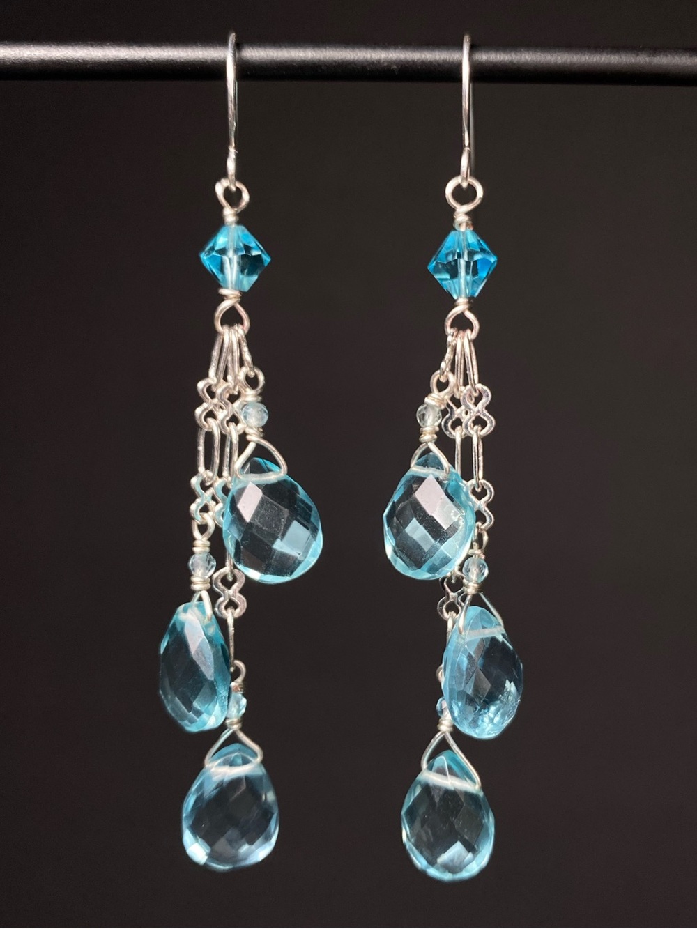 Quartz, Topaz & Crystal Dangle Earrings